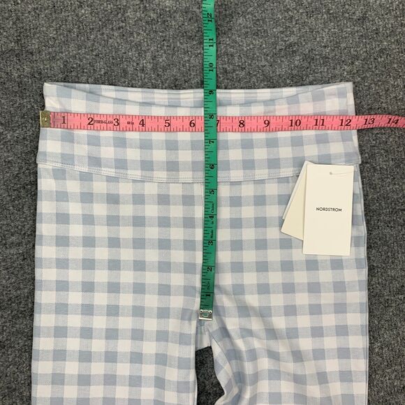 Nordstrom Bike Shorts Girl L Large Blue Gingham Plaid Stretch Cotton Blend - Picture 7 of 12